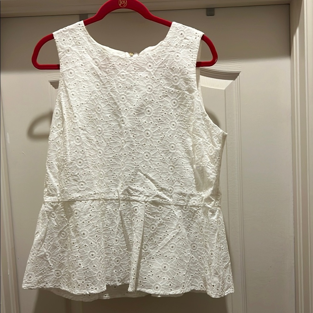 Michael Kors Peplum Top NWT White Lace Sleeveless Top